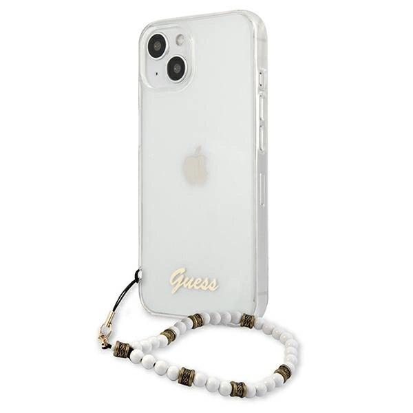 Guess GUHCP13SKPSWH iPhone 13 mini 5.4" Transparent hardcase White Pearl