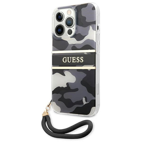 Guess GUHCP13XKCABBK iPhone 13 Pro Max 6.7" black/black hardcase Camo Strap Collection