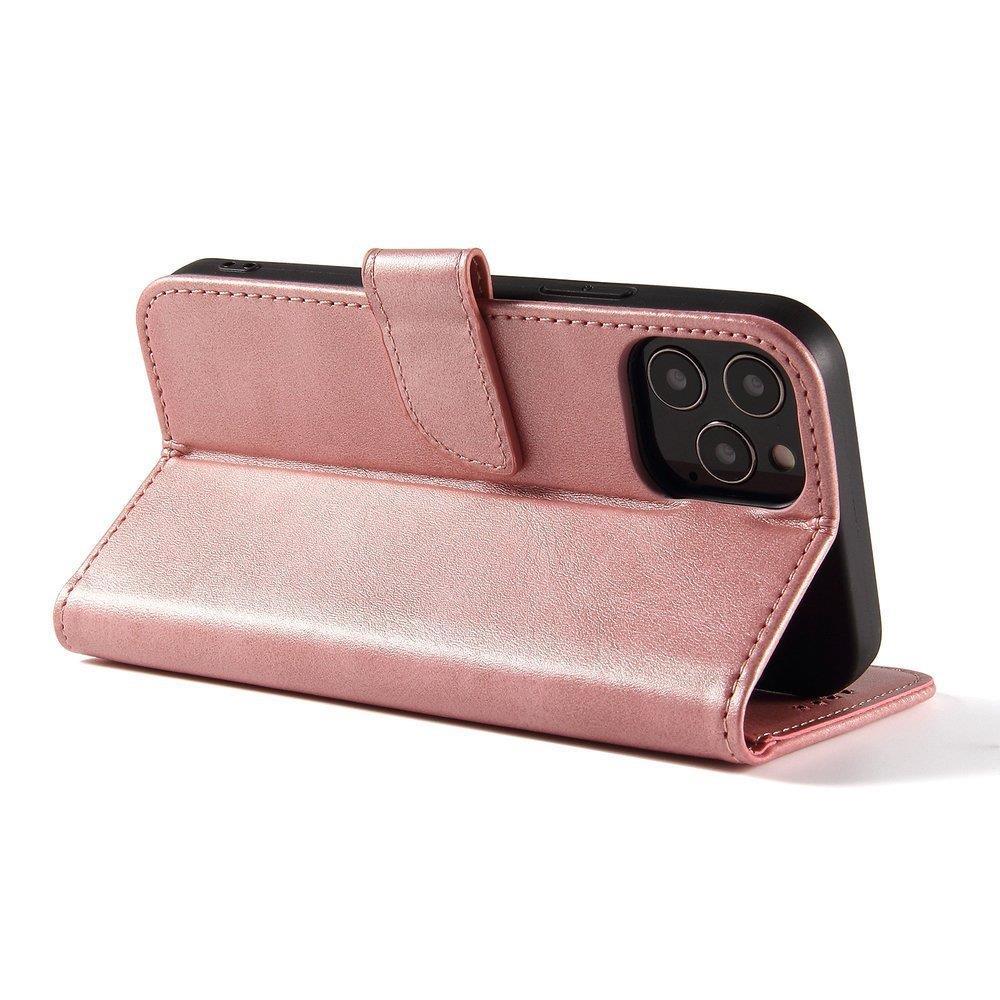 Magnet Case elegant case case cover med en flap og stand funktion Poco M4 Pro 5G lyserød