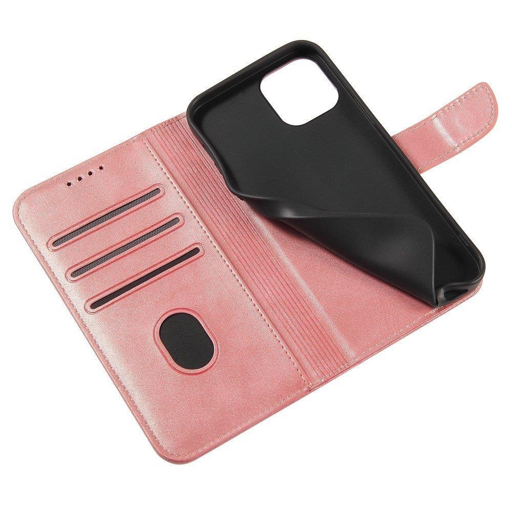 Magnet Case elegant case case cover med en flap og stand funktion Poco M4 Pro 5G lyserød