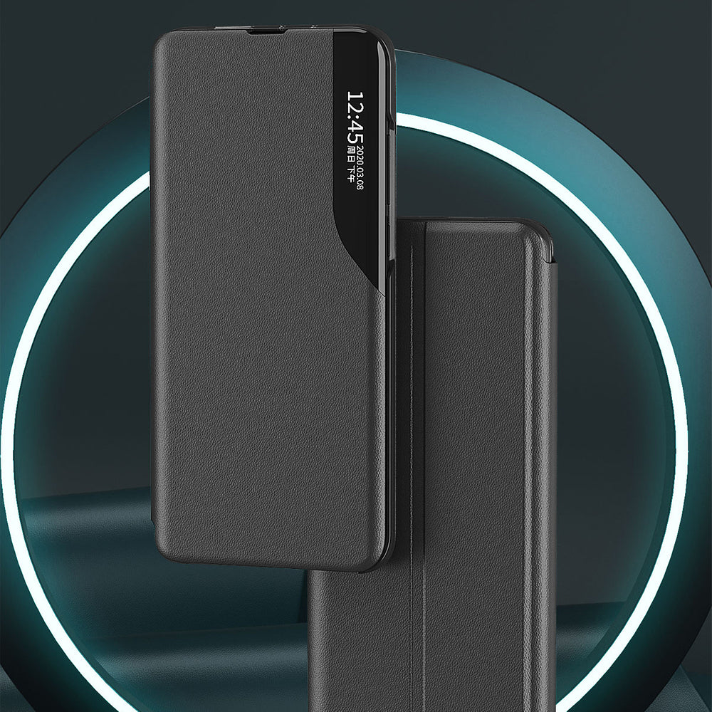 Eco Leather View Case elegant kuffert med flip-cover og standfunktion til Samsung Galaxy S22 + (S22 Plus) blå