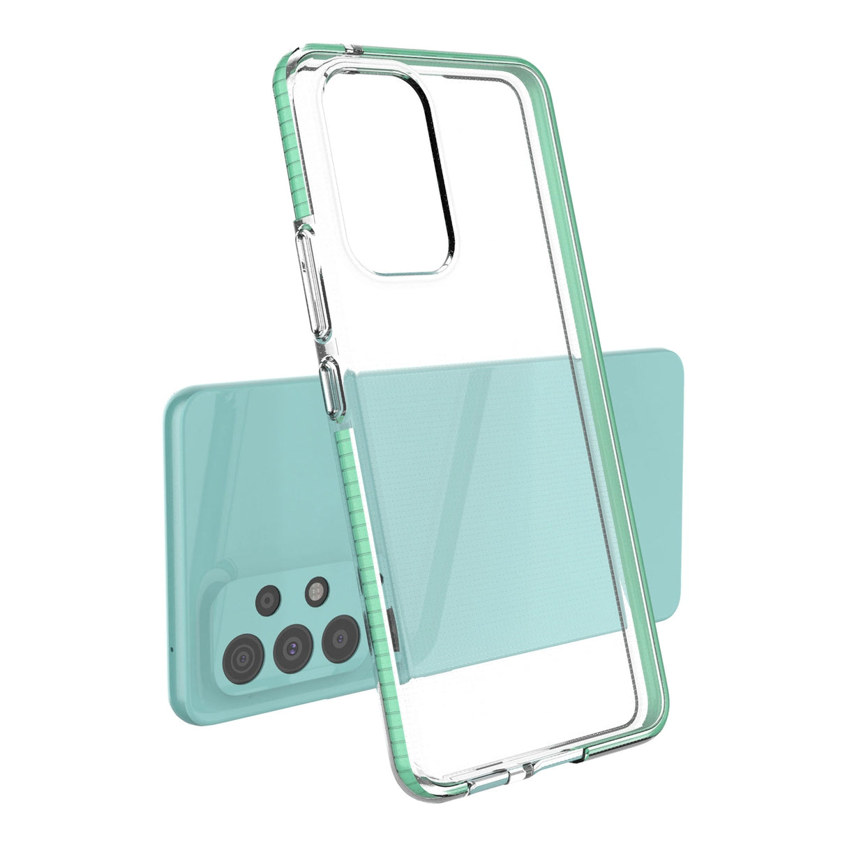 Spring Cover Case gel TPU cover med farvet ramme til Samsung Galaxy A73 sort