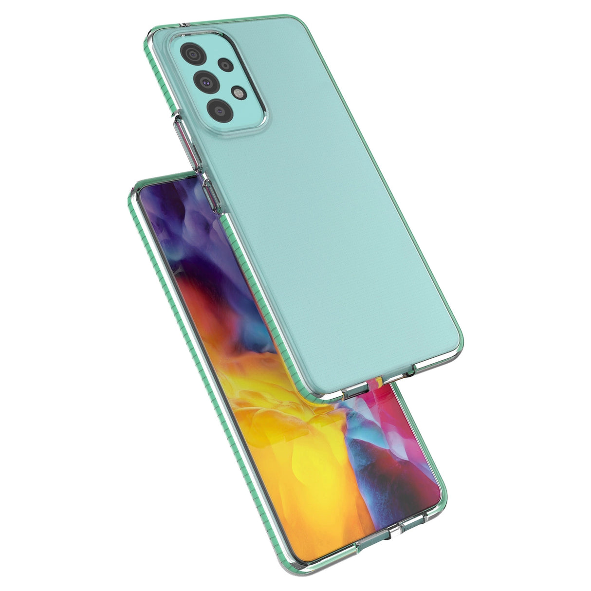 Spring Cover Case gel TPU cover med farvet ramme til Samsung Galaxy A73 lyserød