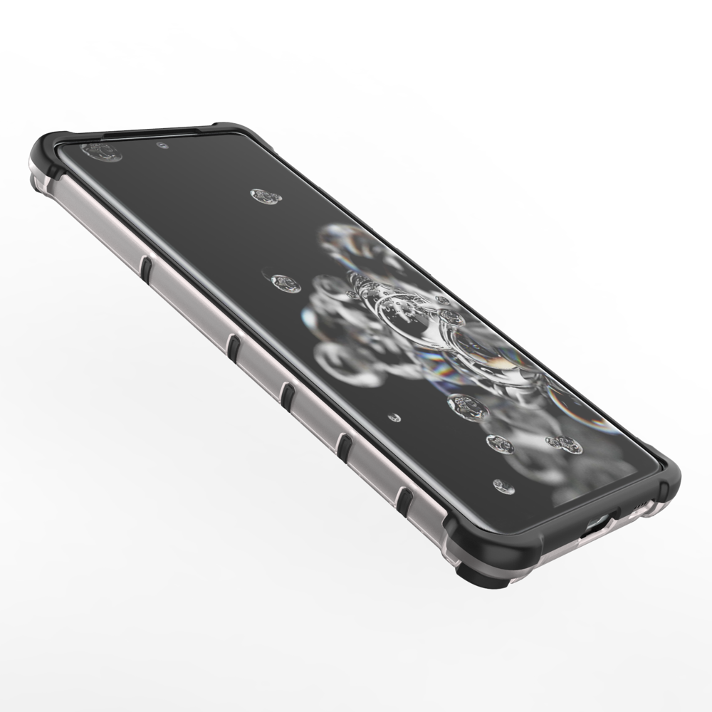 Honeycomb case pansret cover med en gel ramme til Samsung Galaxy S22 Ultra blå