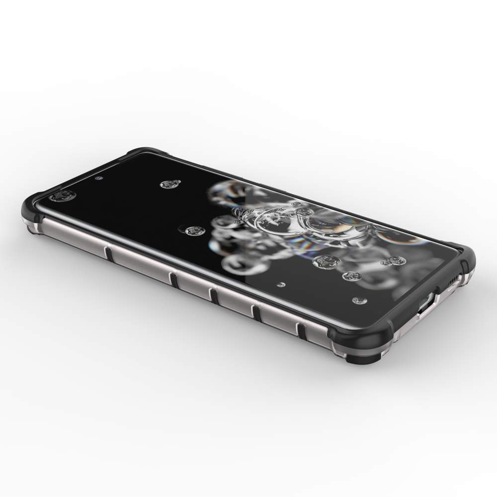 Honeycomb case pansret cover med en gel ramme til Samsung Galaxy S22 Ultra blå