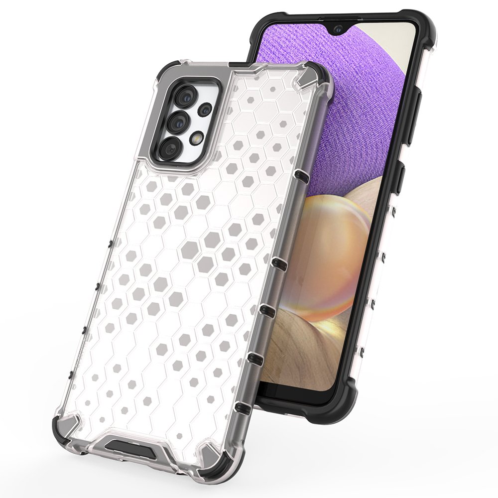 Honeycomb case pansret cover med en gel ramme til Samsung Galaxy A03s (166.5) sort