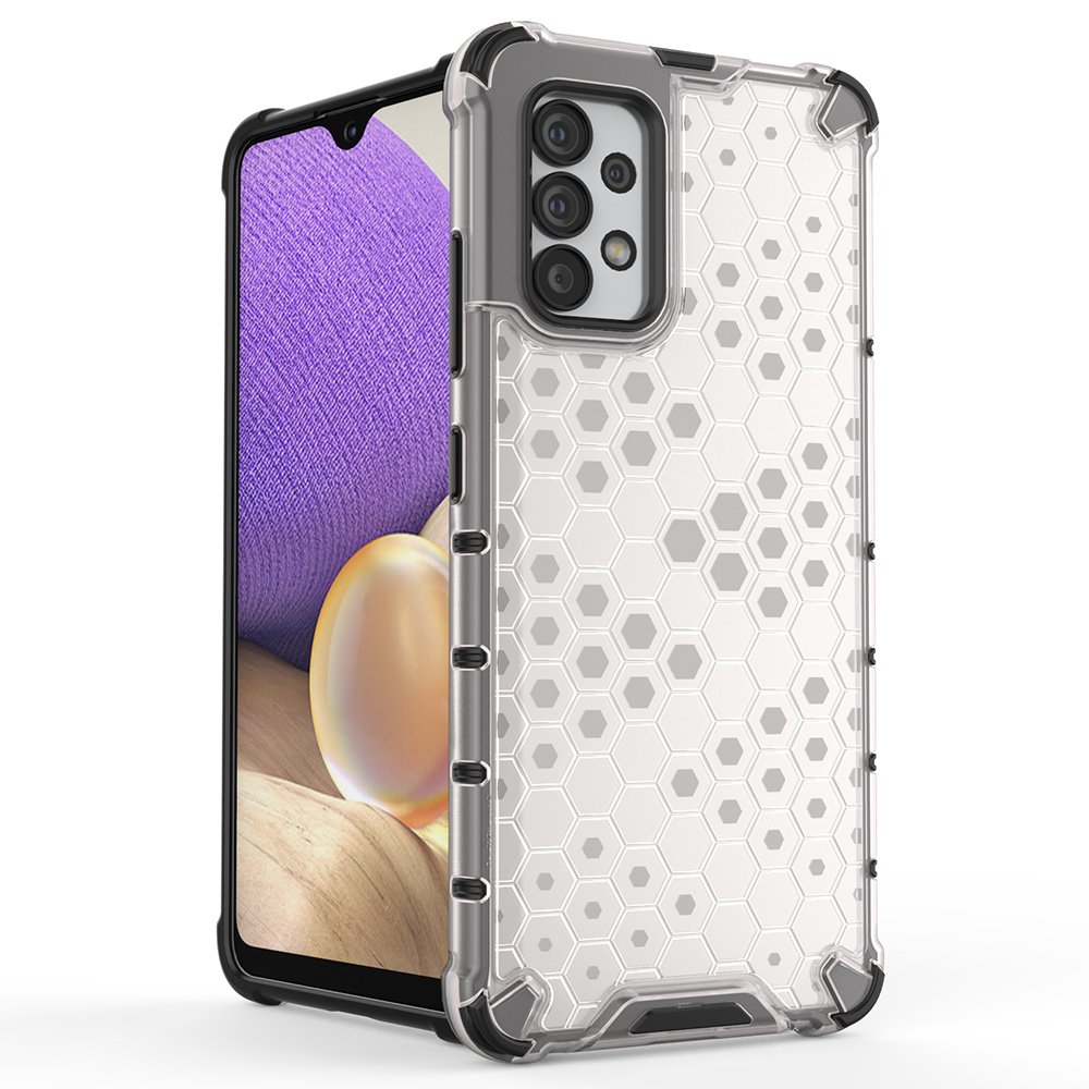 Honeycomb case pansret cover med en gel ramme til Samsung Galaxy A03s (166.5) sort