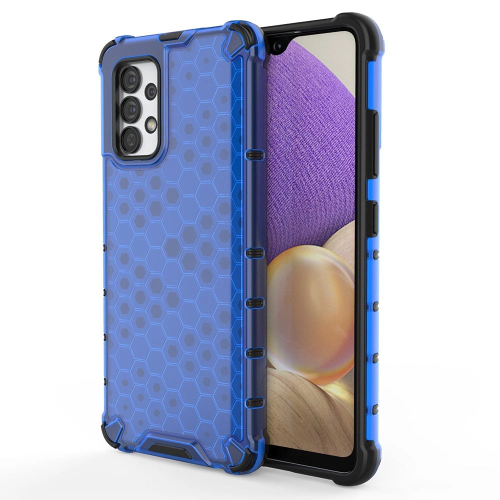 Honeycomb case pansret cover med en gel ramme til Samsung Galaxy A03s (166.5) blå