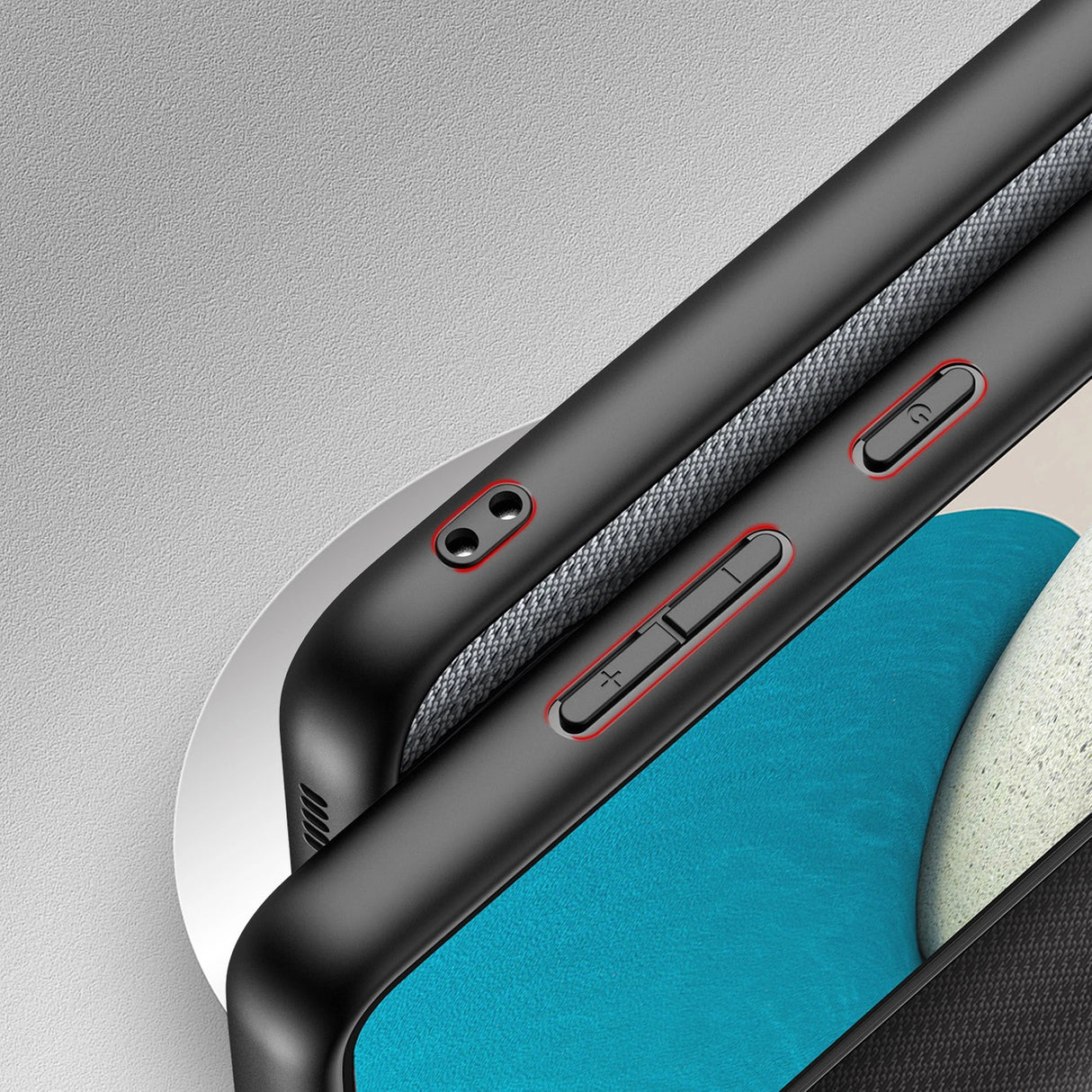 Dux Ducis Fino case is made of nylon material for Samsung Galaxy A73 blue