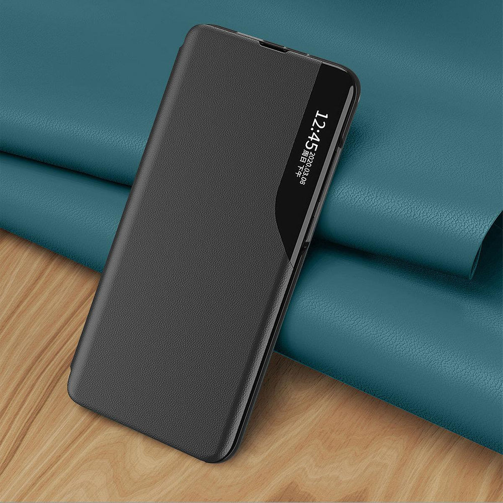 Eco Leather View Case elegant kuffert med flap og standfunktion til Samsung Galaxy A73 blå