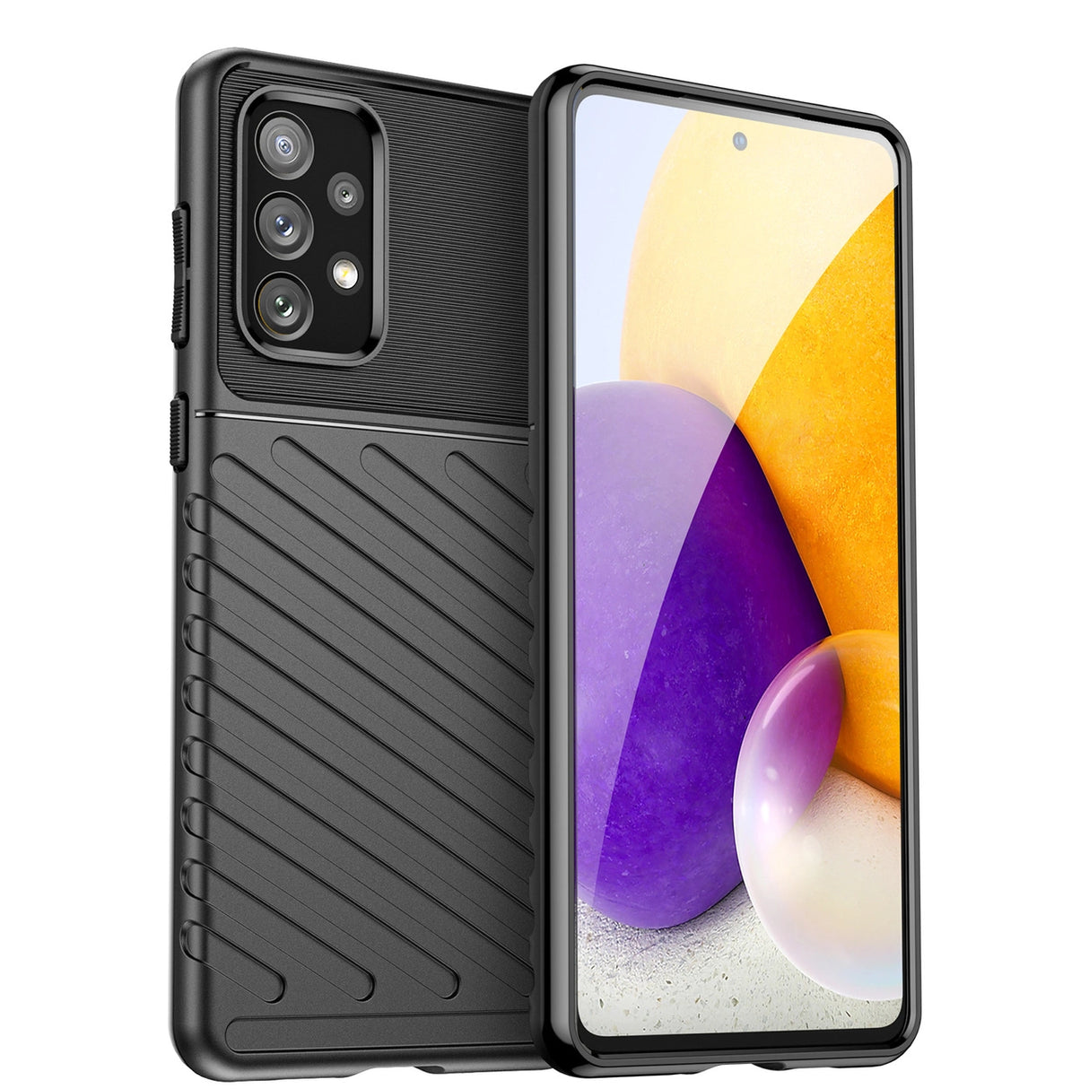 Thunder Case fleksibelt pansret cover til Samsung Galaxy A73 sort