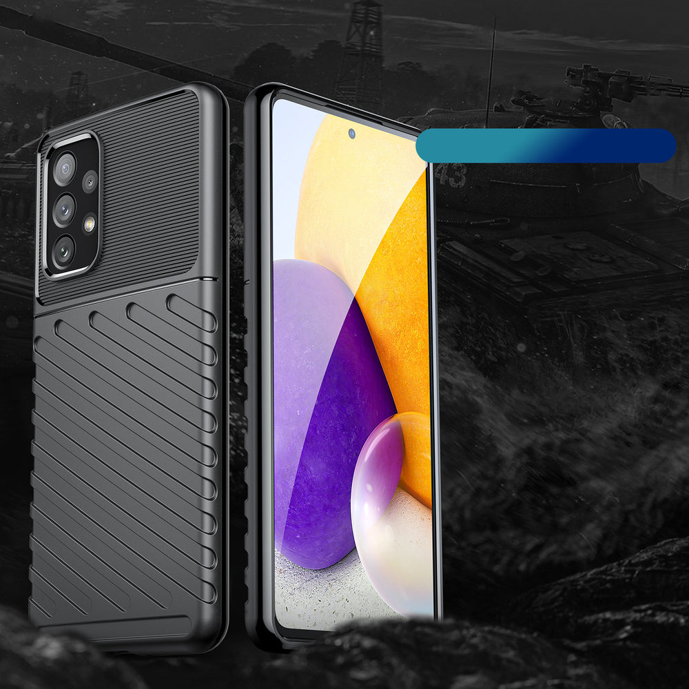 Thunder Case fleksibelt pansret cover til Samsung Galaxy A73 sort