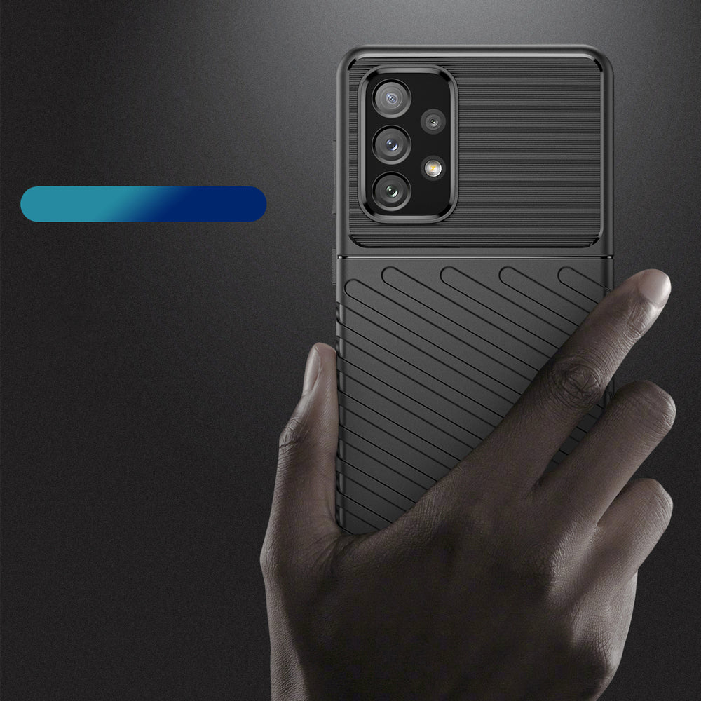 Thunder Case fleksibelt pansret cover til Samsung Galaxy A73 sort
