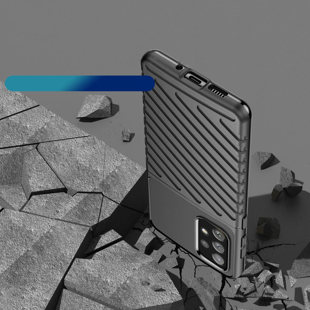 Thunder Case fleksibelt pansret cover til Samsung Galaxy A73 sort