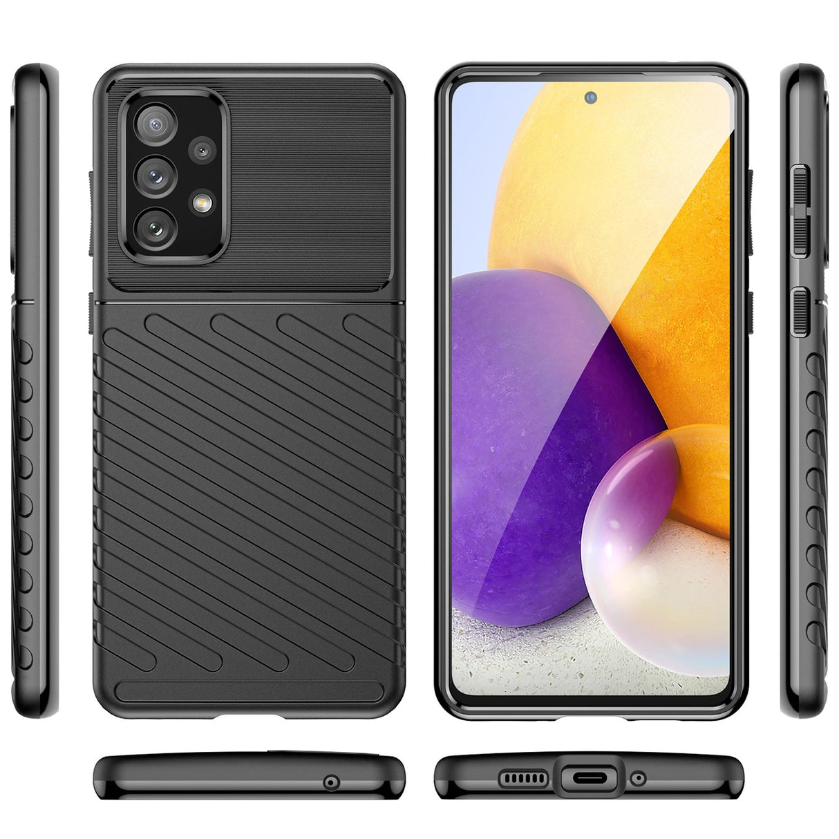 Thunder Case fleksibelt pansret cover til Samsung Galaxy A73 sort