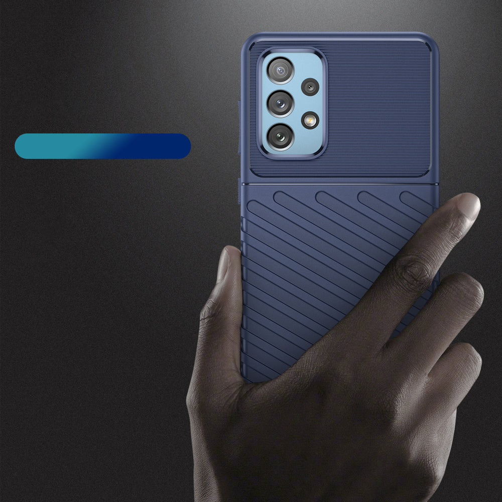 Thunder Case fleksibelt pansret cover til Samsung Galaxy A73 blå