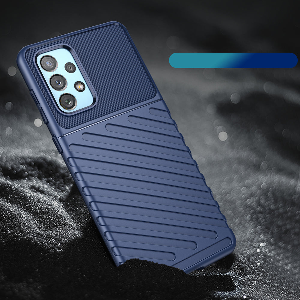 Thunder Case fleksibelt pansret cover til Samsung Galaxy A73 blå