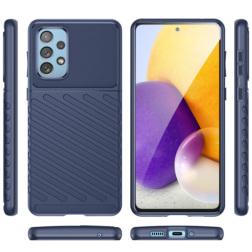 Thunder Case fleksibelt pansret cover til Samsung Galaxy A73 blå