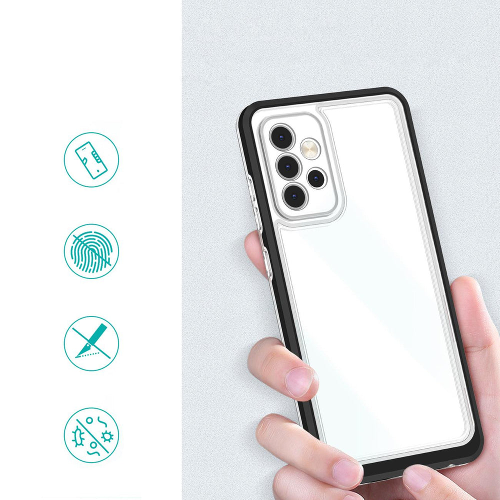 Klar 3in1 Case til Samsung Galaxy A73 Frame Cover Gel Black