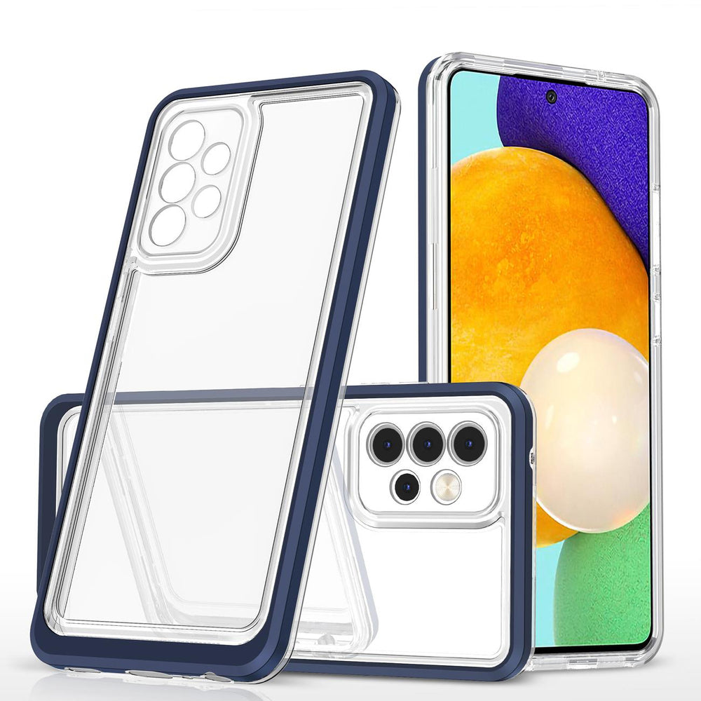 Gennemsigtig 3in1 Case til Samsung Galaxy A73 Frame Cover Gel Blue