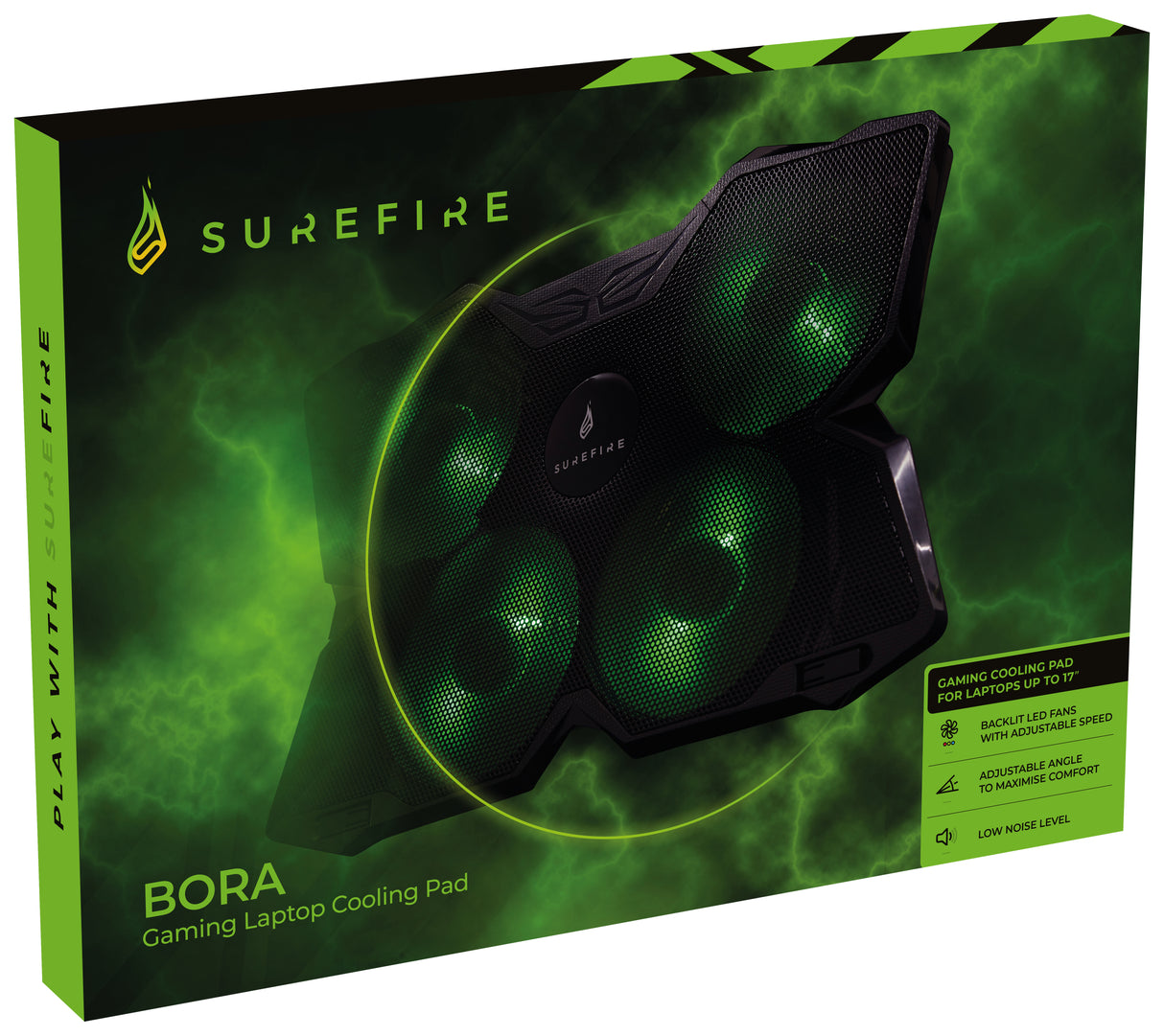 SureFire Bora køling til laptop 43,2 cm (17") 1200 rpm Sort