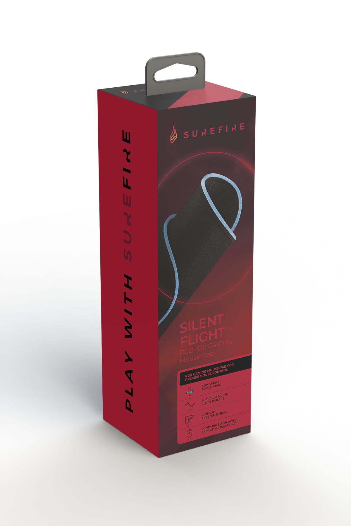 SureFire Silent Flight RGB-320 Gaming musemåtte Sort