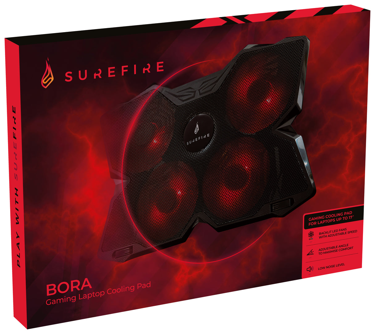 SureFire Bora køling til laptop 43,2 cm (17") 1200 rpm Sort