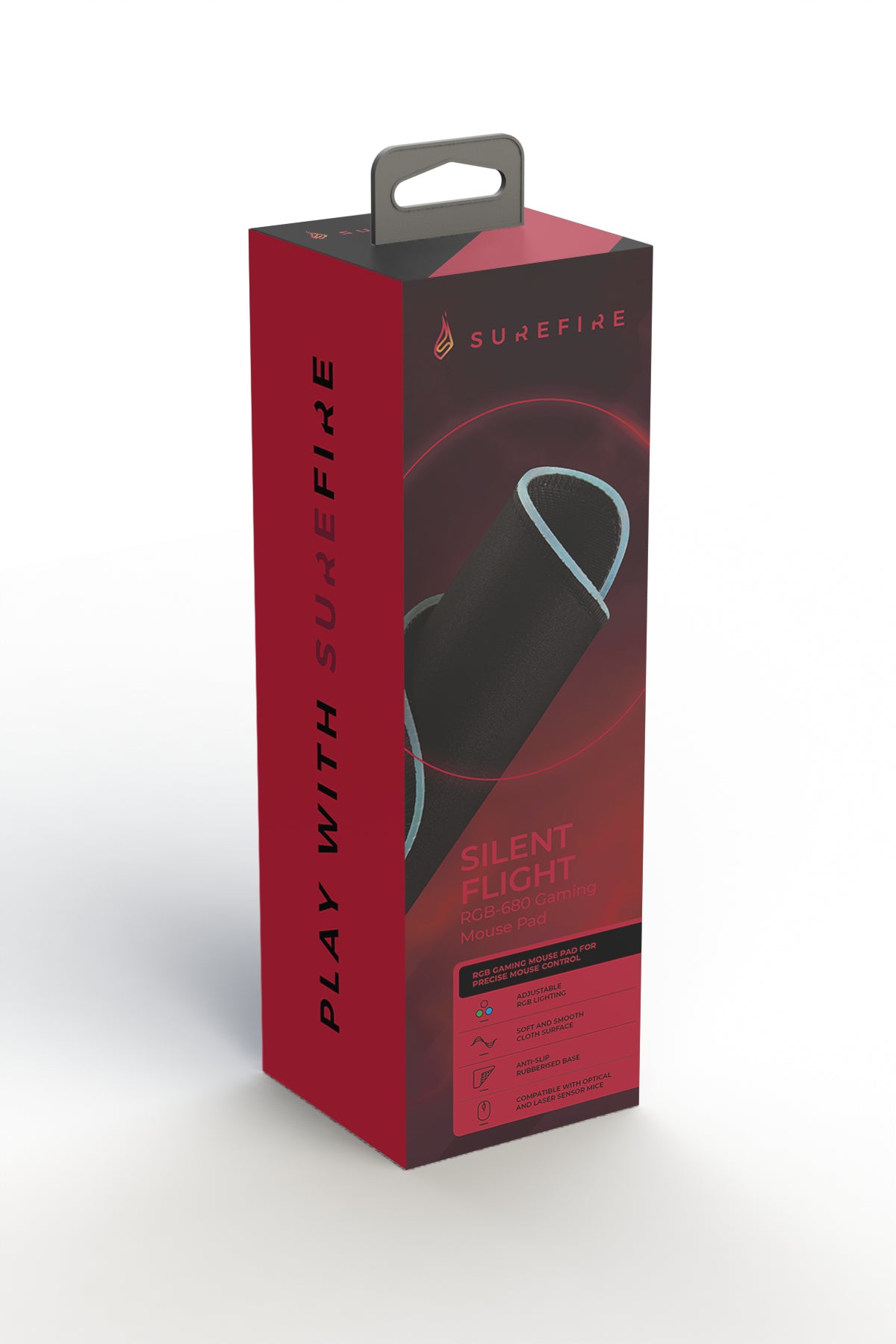 SureFire Silent Flight RGB-680 Gaming musemåtte Sort