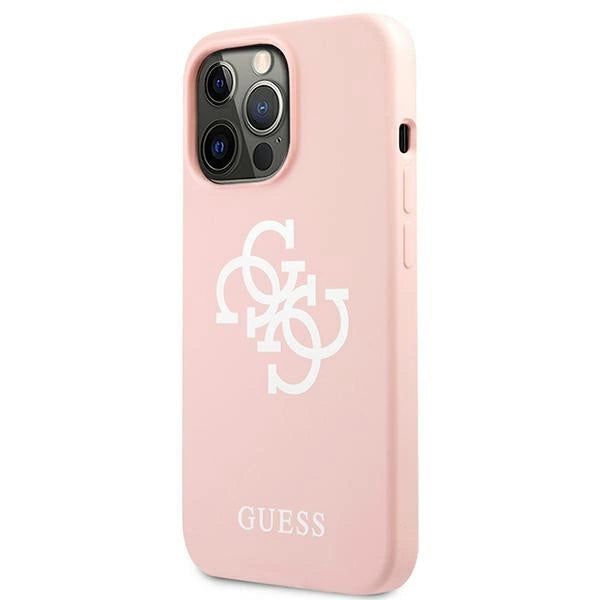 Guess GUHCP13LLS4GWPI iPhone 13 Pro / 13 6.1" pink/pink hard case Silicone 4G Logo