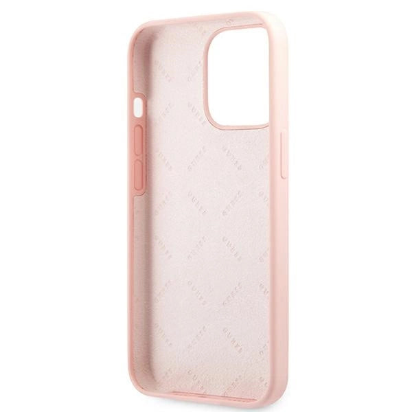Guess GUHCP13LLS4GWPI iPhone 13 Pro / 13 6.1" pink/pink hard case Silicone 4G Logo