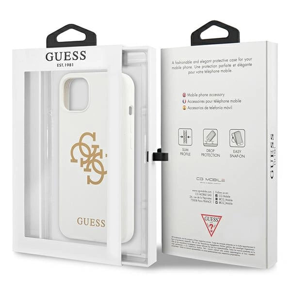 Guess GUHCP13SLS4GGWH iPhone 13 mini 5.4" white/white hard case Silicone 4G Logo