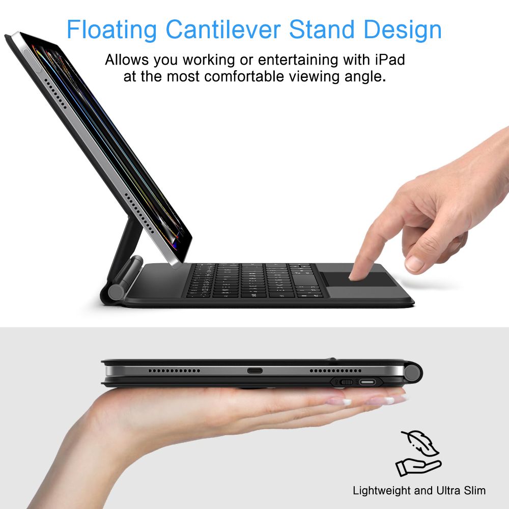 Tech Protect Smartcase Magnetisk + Tastatur Ipad Pro 11” 5/6 2024 2025 Sort