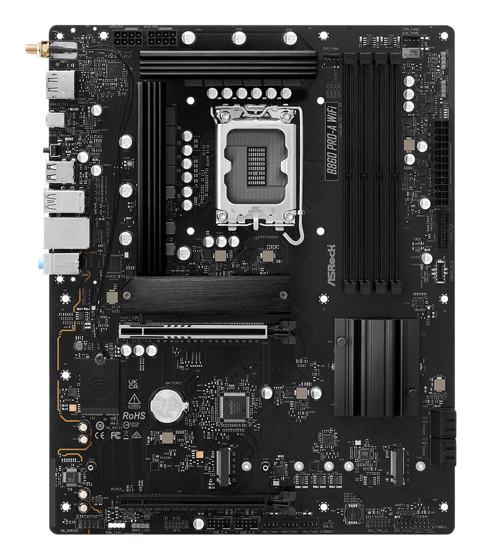 ASRock B860 PRO-A WIFI | Processor family Intel | Processor socket LGA1851 | DDR5 | Supported hard disk drive interfaces SATA