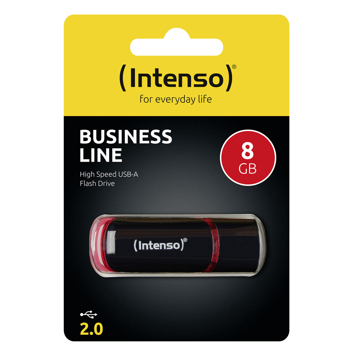 Intenso 8GB USB2.0 USB-nøgle USB Type-A 2.0 Sort, Rød