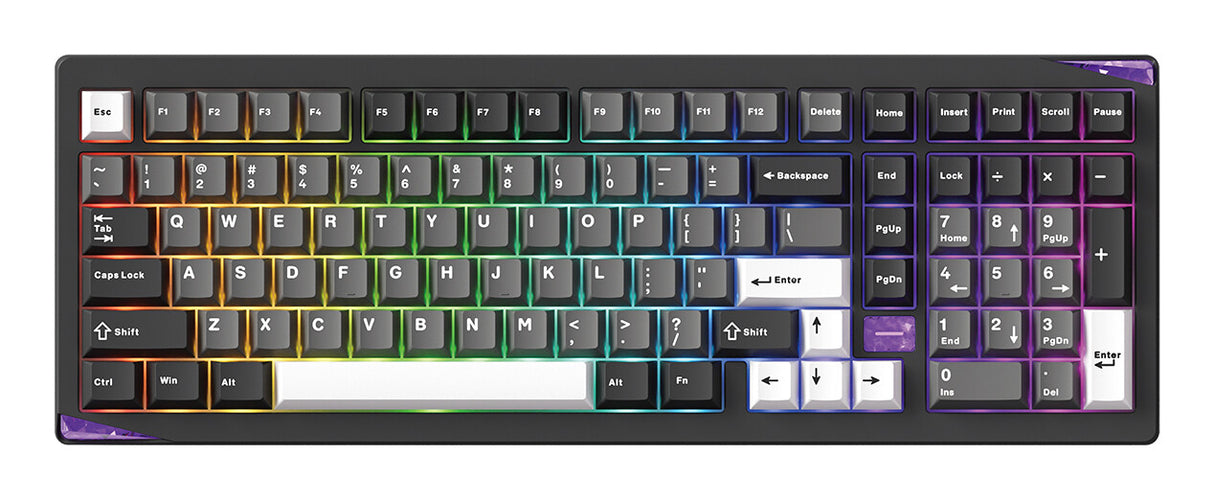 Akko Gem 02 VIA tastatur Spil USB + RF Wireless + Bluetooth QWERTY US engelsk Sort