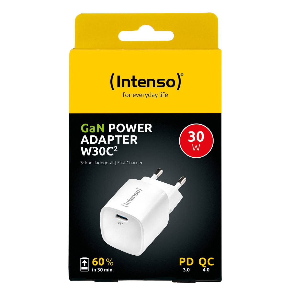 Intenso W30C² GaN Universel Hvid Vekselstrøm Hurtig opladning Indendørs