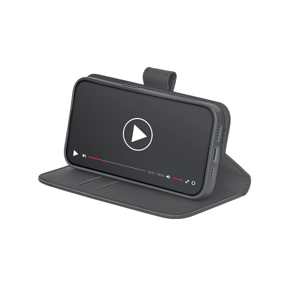 PURO Wallet Stand mobiltelefon etui 15,5 cm (6.1") Tegnebogsetui Sort