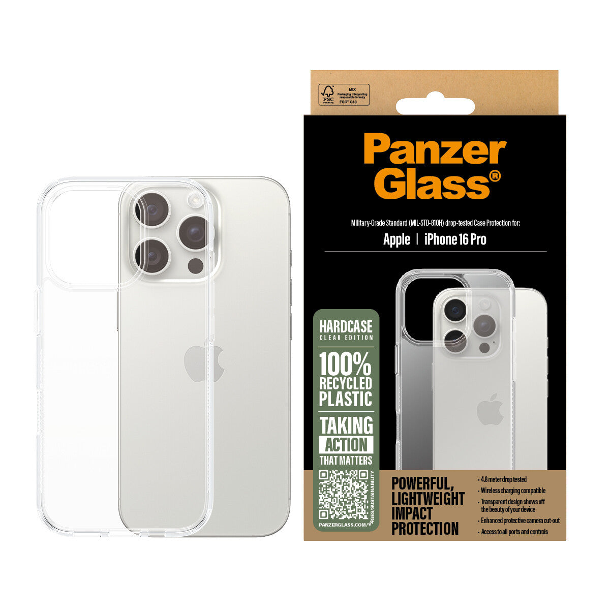 PanzerGlass ® HardCase Transparent iPhone 16 Pro