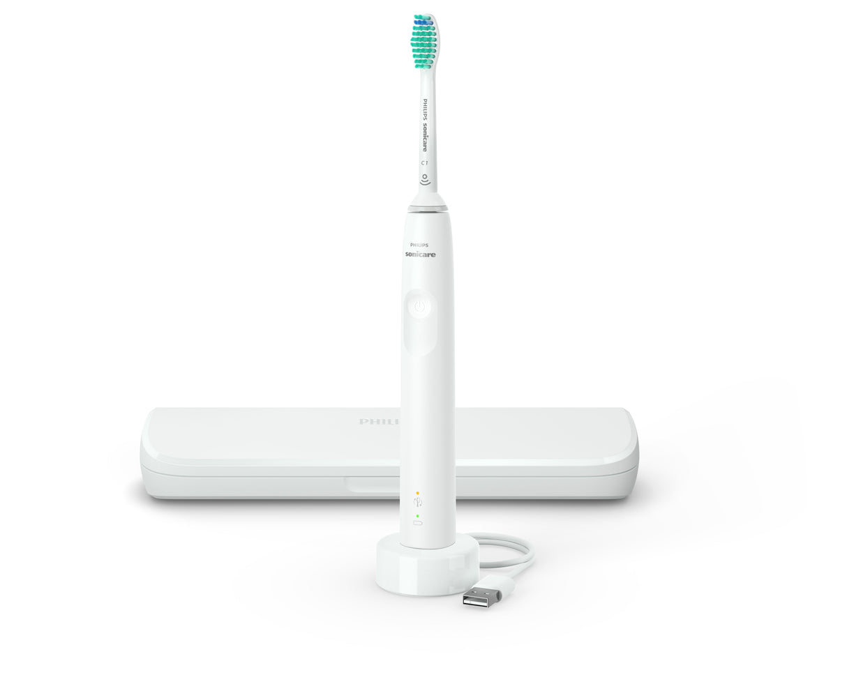 Philips 3100 series HX3673/13 Sonisk eltandbørste + rejseetui - Hvid