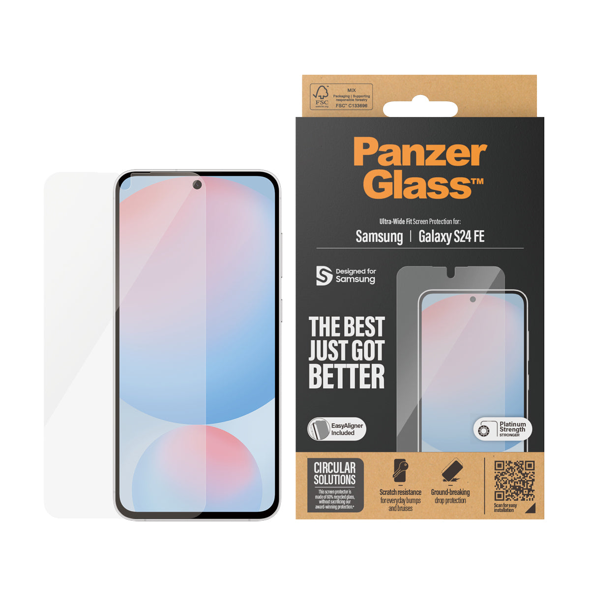PanzerGlass Screen Protector Samsung Galaxy S24 FE | Ultra-Wide Fit