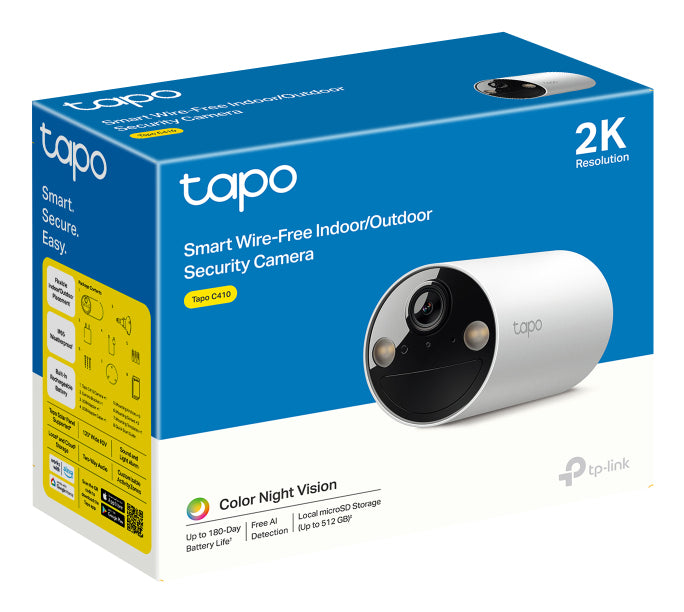 TP-Link Tapo C410 overvågningskamera Kugle (form) IP-sikkerhedskamera Udendørs 2304 x 1296 pixel Loft/væg