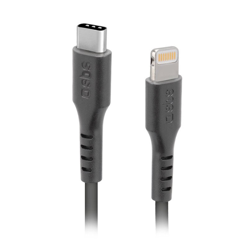 SBS TECABLELIGTC1K Lightning kabel 1 m Sort