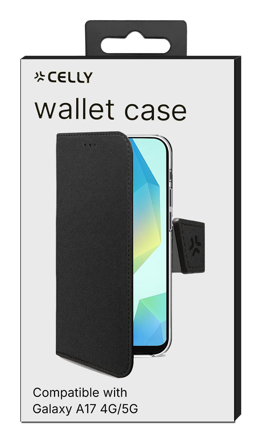 Celly WALLY mobiltelefon etui 17 cm (6.7") Tegnebogsetui Sort