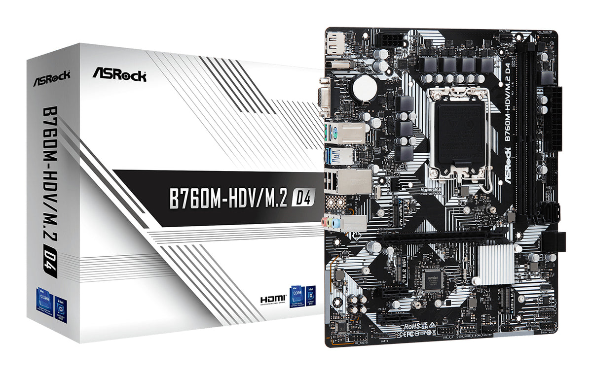 ASRock B760M-HDV/M.2 D4 Micro-ATX LGA1700 Intel B760