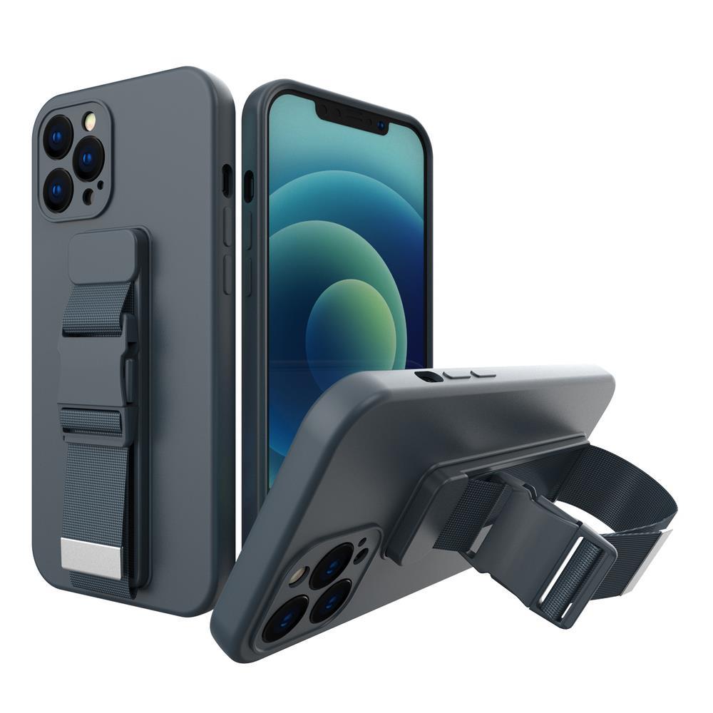 Rope Case Silicone Lanyard Cover Purse Lanyard Strap til Xiaomi Poco M4 Pro 5G Navy Blue