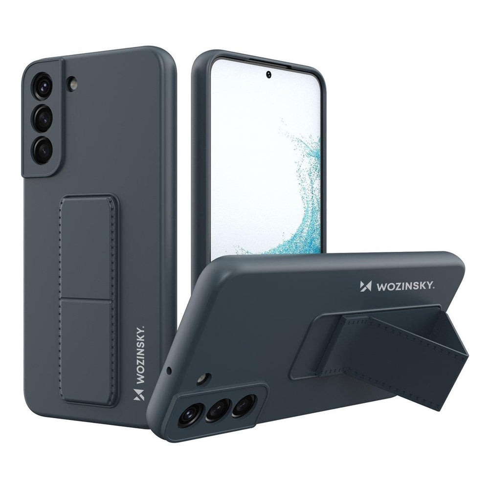 Wozinsky Kickstand Case silikonhylster med stativ til Samsung Galaxy S22+ marineblå