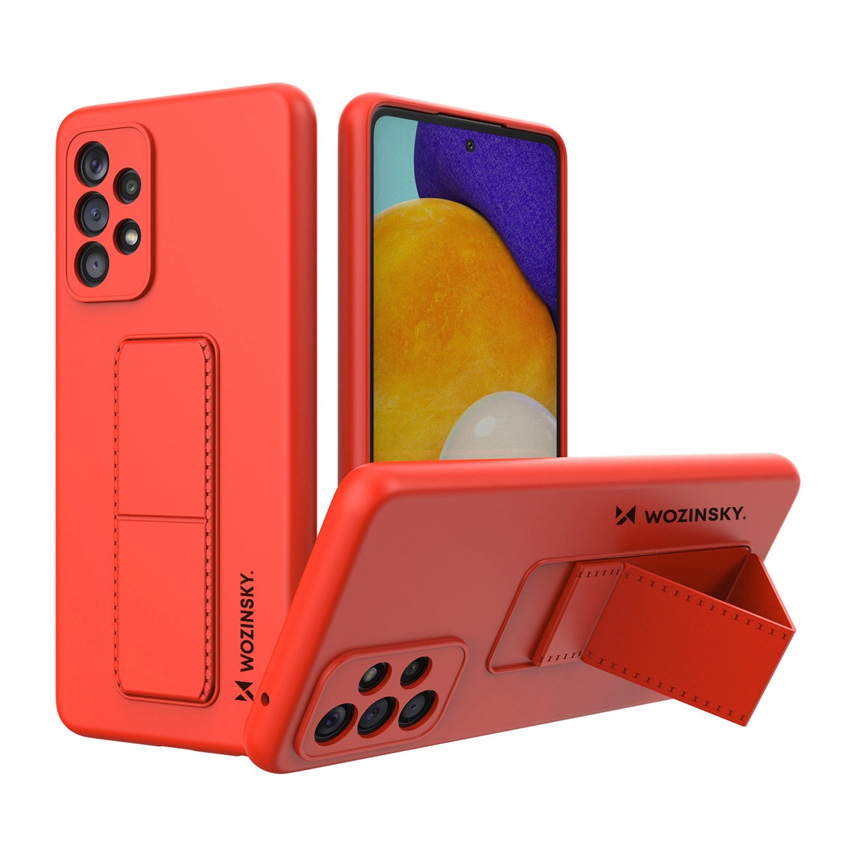 Wozinsky Kickstand Case silikone stand cover til Samsung Galaxy A73 rød
