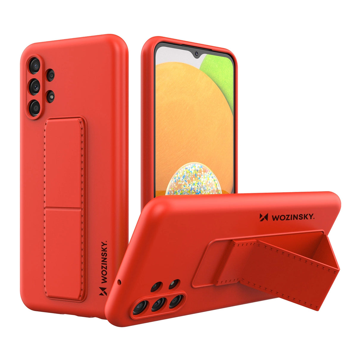 Wozinsky Kickstand Case Silicone Stand Cover til Samsung Galaxy A13 5G Red