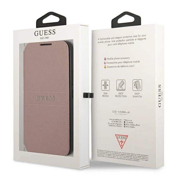 Guess GUBKS22MPSASBPI S22+ S906 pink/pink book Saffiano Stripes