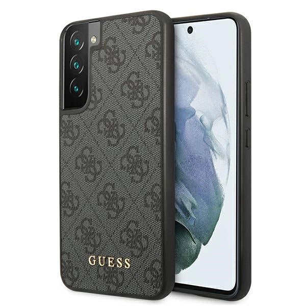 Guess GUHCS22SG4GFGR S22 S901 szary/grå hard case 4G Metal Gold Logo